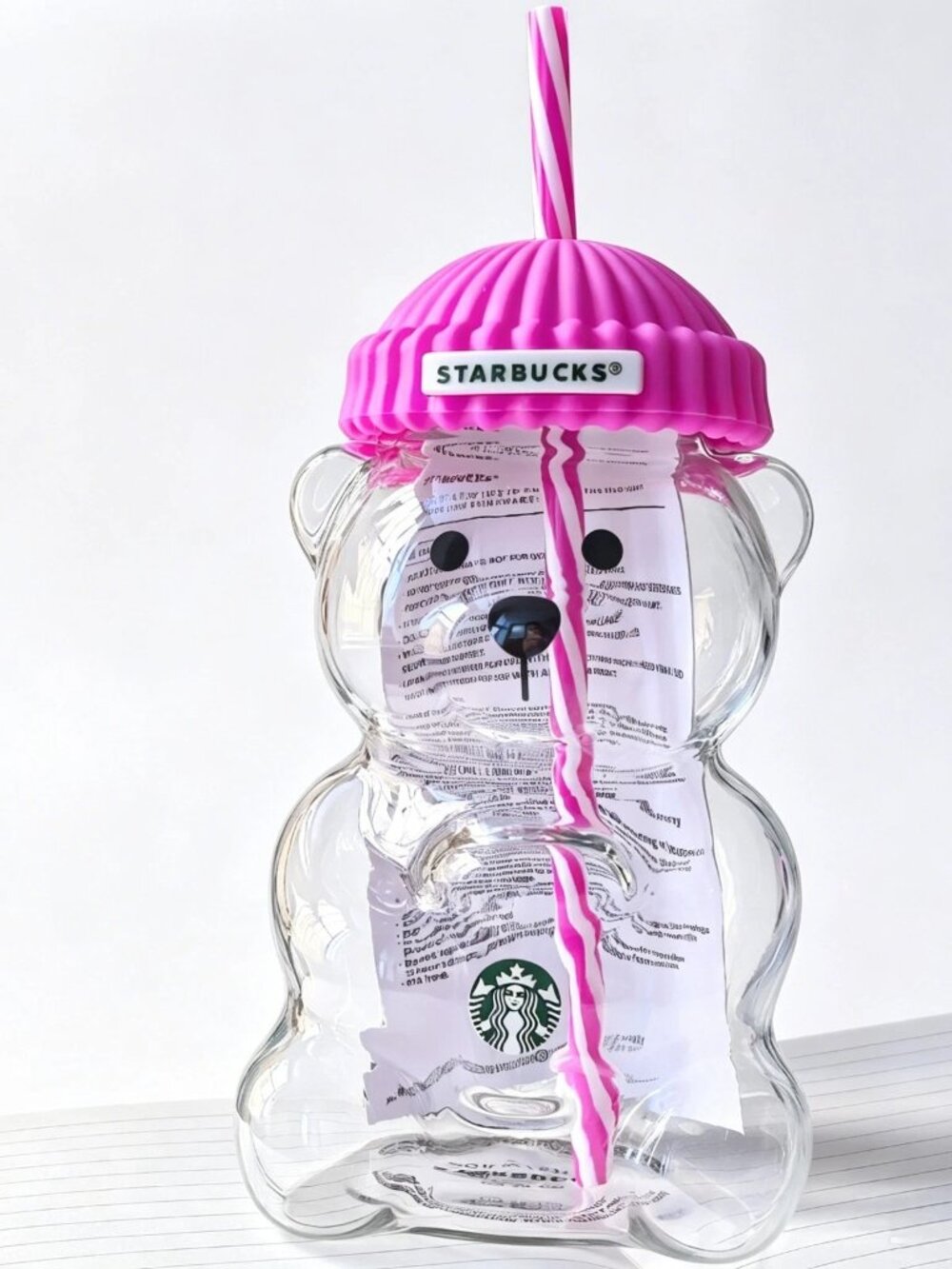 Starbucks Korea Pink Bearista Glass Cold Cup 591ml